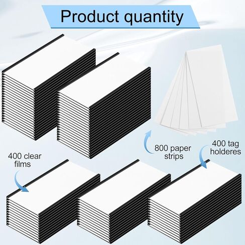 400 Pcs Magnetic Label Holders Bulk 4 x 2 Inch C Channel Magnet Labels Magnetic Name Tags 400 Clear Protective Films 800 White Replacement Card Inserts for Metal Racks Office Supplies in Saudi Arabia