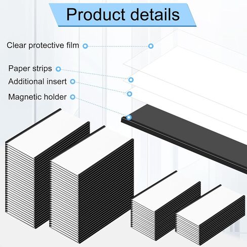 400 Pcs Magnetic Label Holders Bulk 4 x 2 Inch C Channel Magnet Labels Magnetic Name Tags 400 Clear Protective Films 800 White Replacement Card Inserts for Metal Racks Office Supplies in Saudi Arabia