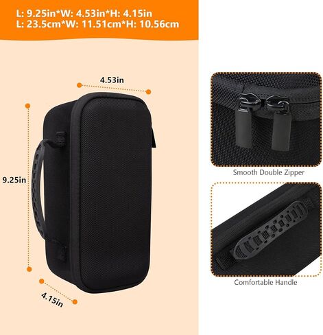 Hard Carrying Case for Blue Tees Golf Player+ GPS Speaker with Touch Screen Display, GPS Speaker Player Protection Case with Mesh Pocket for Charging Cables, Black in Kuwait