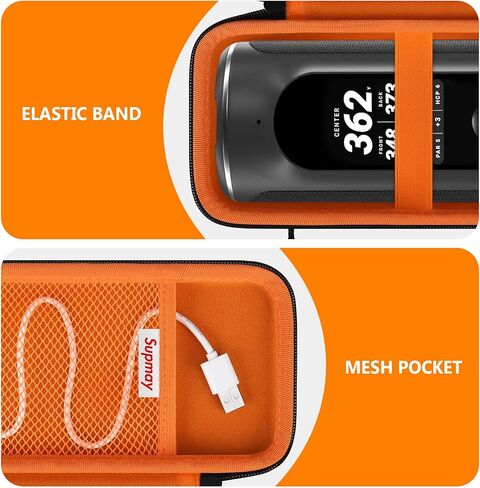 Hard Carrying Case for Blue Tees Golf Player+ GPS Speaker with Touch Screen Display, GPS Speaker Player Protection Case with Mesh Pocket for Charging Cables, Black in Kuwait