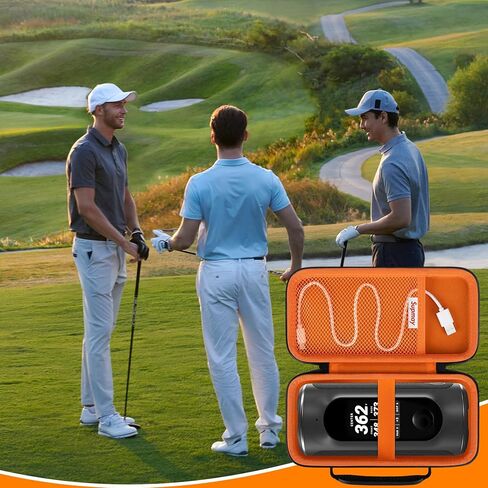 Hard Carrying Case for Blue Tees Golf Player+ GPS Speaker with Touch Screen Display, GPS Speaker Player Protection Case with Mesh Pocket for Charging Cables, Black in Kuwait