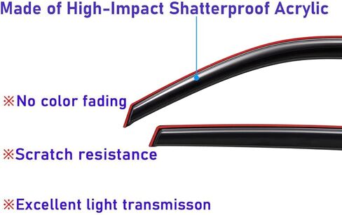 Lightronic WV94359 Outside-Mount Side Window Visor Deflector Rain Guard, Dark Smoke, 4-Pieces Set, Fits 2007-2018 Jeep Patriot in Saudi Arabia