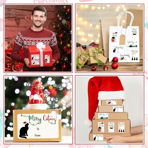 Yexiya 120 Pcs Santa Paws Christmas Gift Name Tags Stickers Self-Adhesive to from Wrap Tags 1.5 x 2.5 Inch Gift Labels Stickers for Xmas Present Wrapping Packages Decoration in Saudi Arabia