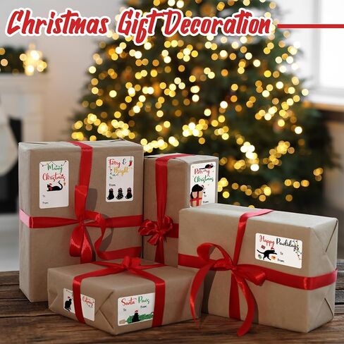 Yexiya 120 Pcs Santa Paws Christmas Gift Name Tags Stickers Self-Adhesive to from Wrap Tags 1.5 x 2.5 Inch Gift Labels Stickers for Xmas Present Wrapping Packages Decoration in Saudi Arabia