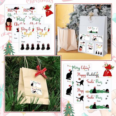 Yexiya 120 Pcs Santa Paws Christmas Gift Name Tags Stickers Self-Adhesive to from Wrap Tags 1.5 x 2.5 Inch Gift Labels Stickers for Xmas Present Wrapping Packages Decoration in Saudi Arabia