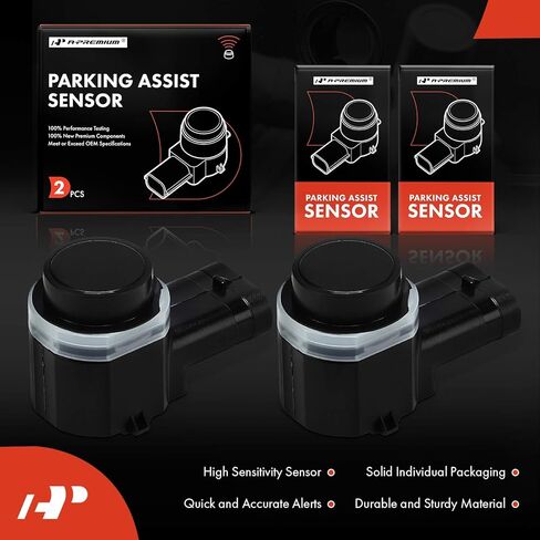 A-Premium 2-PC Reverse Backup Parking Assist Sensor Compatible with Toyota, Volkswagen, Hyundai, Audi, Volvo, Fiat Models - Corolla, Jetta, Passat, Golf, Tiguan, CC, Touareg, Eos, Santa Fe, A4, XC60 in Saudi Arabia