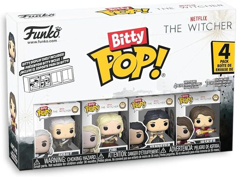 Funko Pop! Bitty: Netflix - Geralt, Jaskier, Ciri, and Yennefer - 0.9 Inch (2.2 Cm) - The Witcher Collectable - Stackable Display Shelf Included - Gift Idea - Party Bags Stocking in Saudi Arabia
