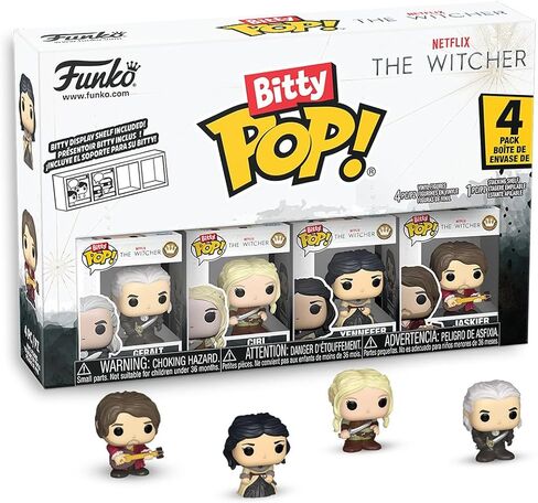 Funko Pop! Bitty: Netflix - Geralt, Jaskier, Ciri, and Yennefer - 0.9 Inch (2.2 Cm) - The Witcher Collectable - Stackable Display Shelf Included - Gift Idea - Party Bags Stocking in Saudi Arabia