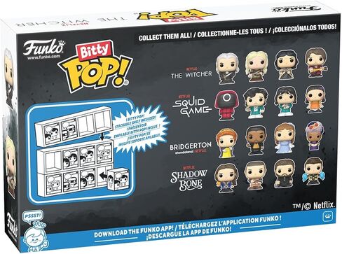 Funko Pop! Bitty: Netflix - Geralt, Jaskier, Ciri, and Yennefer - 0.9 Inch (2.2 Cm) - The Witcher Collectable - Stackable Display Shelf Included - Gift Idea - Party Bags Stocking in Saudi Arabia