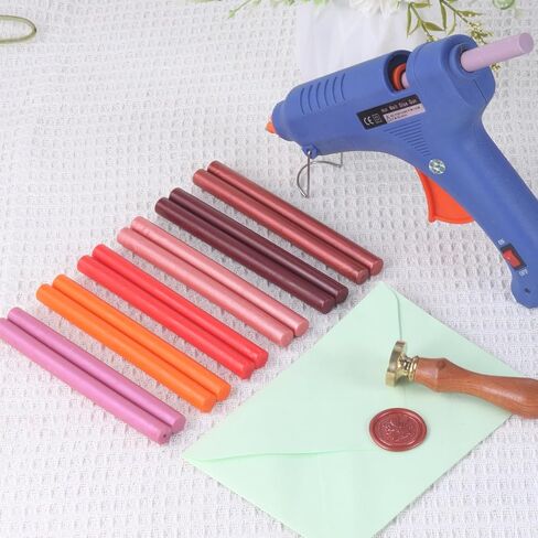 Sealing Wax Sticks, WASOHLING 12 Pcs Wax Seal Sticks for Wax Seal Stamp, 6 Colors Glue Blue Kit for 0.43'' Full Size Glue Gun (Blue Series) in Saudi Arabia