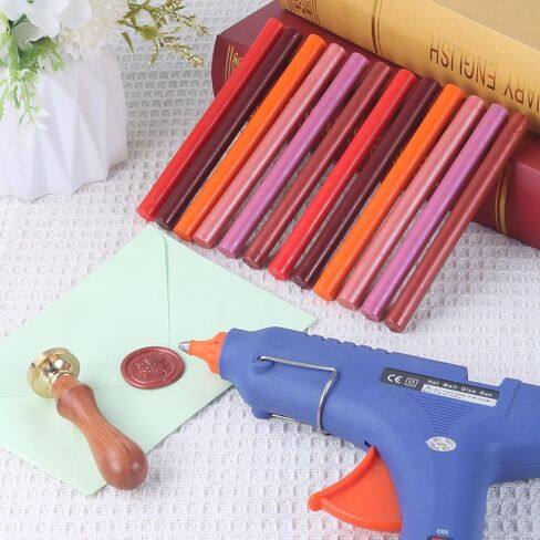 Sealing Wax Sticks, WASOHLING 12 Pcs Wax Seal Sticks for Wax Seal Stamp, 6 Colors Glue Blue Kit for 0.43'' Full Size Glue Gun (Blue Series) in Saudi Arabia