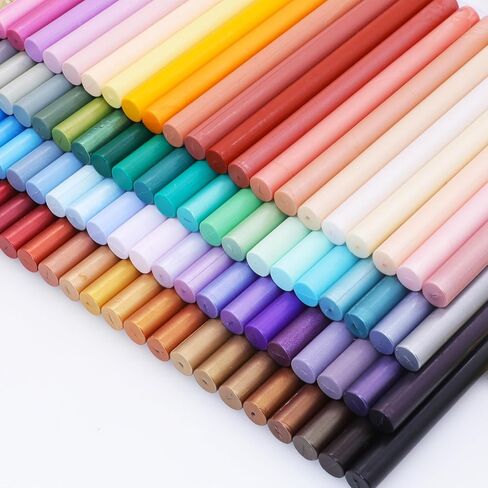 Sealing Wax Sticks, WASOHLING 12 Pcs Wax Seal Sticks for Wax Seal Stamp, 6 Colors Glue Blue Kit for 0.43'' Full Size Glue Gun (Blue Series) in Saudi Arabia