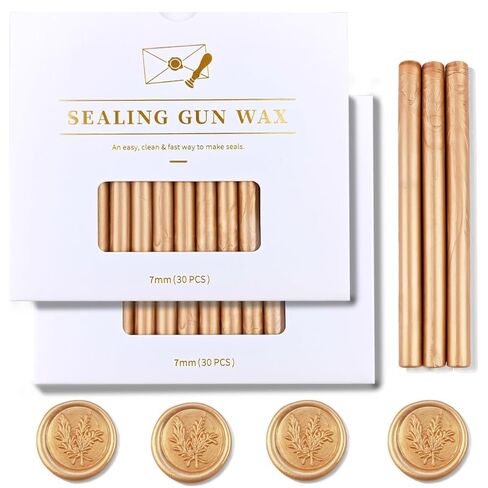 أعواد ختم الشمع بمسدس الغراء الصغير مقاس 7 مم، مناسبة لأختام الشمع، وبطاقات المعايدة، والحروف، وختم زجاجات النبيذ والحرف اليدوية، حزمة 30er (برتقالي ساطع) in Kuwait