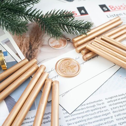 أعواد ختم الشمع بمسدس الغراء الصغير مقاس 7 مم، مناسبة لأختام الشمع، وبطاقات المعايدة، والحروف، وختم زجاجات النبيذ والحرف اليدوية، حزمة 30er (برتقالي ساطع) in Kuwait