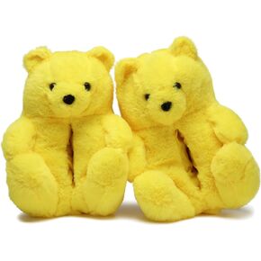 Teddy Bear Slippers, Christmas Cute Winter Warm Fluffy Fuzzy Soft Cute Animal Slippers Women House Indoor Cartoon Women Girls in Kuwait