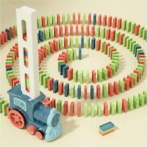 Domino Train Toys Kids Games - Automatic Stacking Creative Game 3+ Year Old - Stem Montessori Toy for Boys 4-6 - Summer Autistic Christmas Birthday Gifts 5 6 Toddler Ages 4-8 in Saudi Arabia