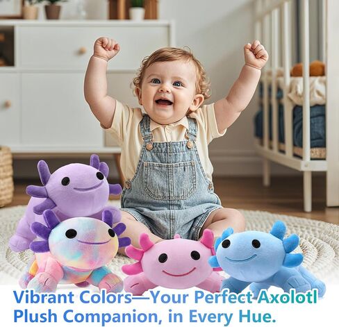 Cute Axolotl Plush Toy, 12 Inch (30 cm) Kawaii Salamander Stuffed Animal, Super Soft Skin-Friendly Plush Pillow, Cuddle Toy Gift for Kids, Boys & Girls(Blue) in Saudi Arabia