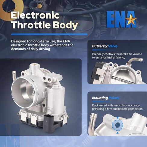 ENA Electronic Throttle Body 07K133062A Compatible with Volkswagen Jetta Golf Passat Beetle Rabbit 2007 2008 2009 2010 2011 2012 2013 2014 2.5L L5 Replacement for S20432 in Saudi Arabia