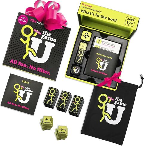Party Games for Adults – Ultimate Party Dice Game for 2-8 Players of Ages 17+ – Adult Games for Grown Ups with Large Dice, Tokens & Lifelines – Carry Pouch Included in Saudi Arabia