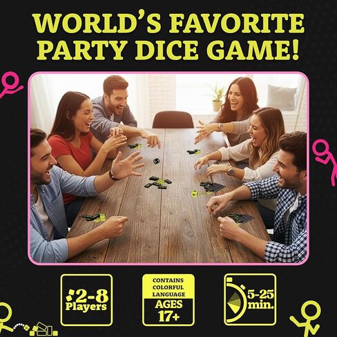 Party Games for Adults – Ultimate Party Dice Game for 2-8 Players of Ages 17+ – Adult Games for Grown Ups with Large Dice, Tokens & Lifelines – Carry Pouch Included in Saudi Arabia