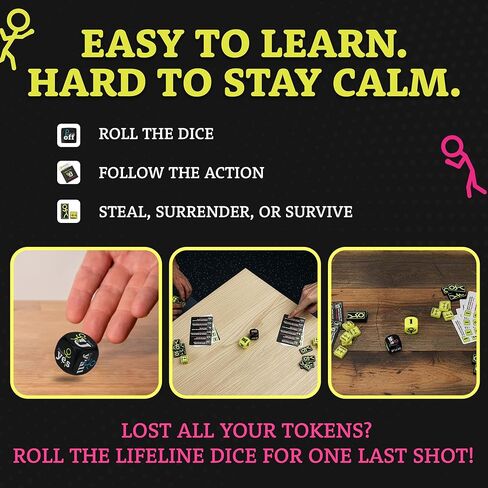 Party Games for Adults – Ultimate Party Dice Game for 2-8 Players of Ages 17+ – Adult Games for Grown Ups with Large Dice, Tokens & Lifelines – Carry Pouch Included in Saudi Arabia