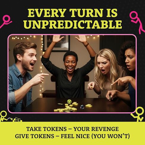 Party Games for Adults – Ultimate Party Dice Game for 2-8 Players of Ages 17+ – Adult Games for Grown Ups with Large Dice, Tokens & Lifelines – Carry Pouch Included in Saudi Arabia
