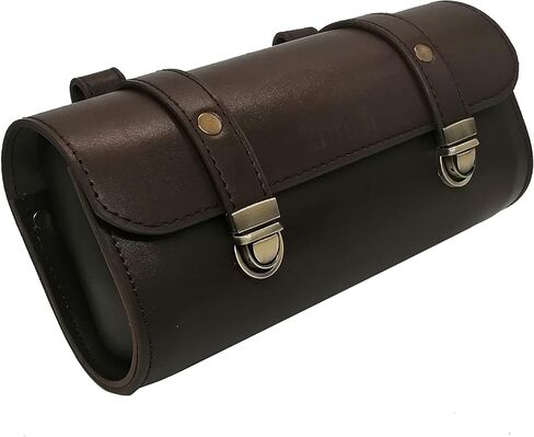 Bike Handlebar Leather Bags Under Seat Retro Classical Mountain MTB Road Bike Leather Bag for Cell phone，Saddle Tail Rear Pouch Seat Storage bag Cycling Case Carry Accessories in Saudi Arabia