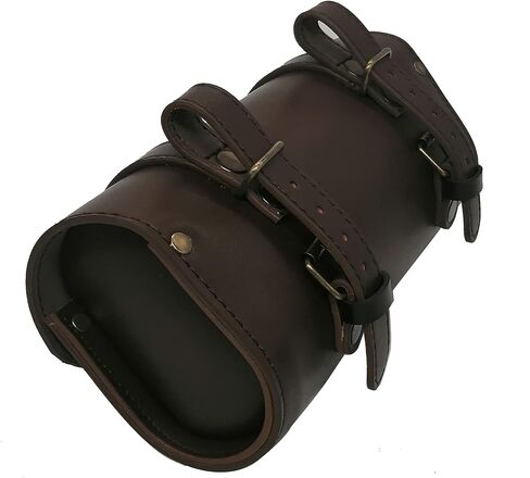 Bike Handlebar Leather Bags Under Seat Retro Classical Mountain MTB Road Bike Leather Bag for Cell phone，Saddle Tail Rear Pouch Seat Storage bag Cycling Case Carry Accessories in Saudi Arabia