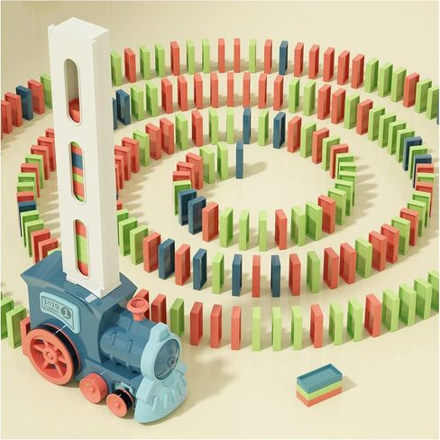 Domino Train Toys Kids Games - Automatic Stacking Creative Game 3+ Year Old - Stem Montessori Toy for Boys 4-6 - Summer Autistic Christmas Birthday Gifts 5 6 Toddler Ages 4-8 in Saudi Arabia