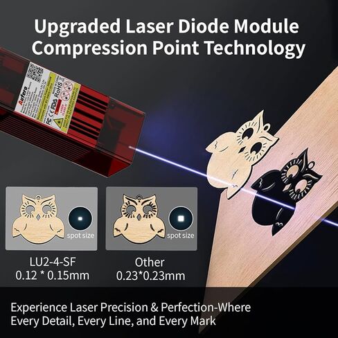 حفارة ليزر Aufero Laser 1، حفارة ليزر ديود بتركيز طويل 5 وات، آلة قطع ونقش الخشب بالليزر، منطقة نقش 7.1 × 7. بوصة، آلة نقش بالليزر صديقة للمبتدئين in Saudi Arabia