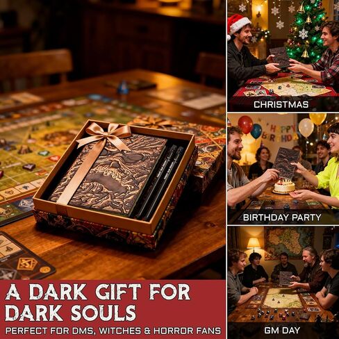 CZYY Necronomicon Horror Journal – Faux Leather DND Spellbook Notebook with 120 Pages of Aged Deckle Paper, 3D Undead Cover & 2 Pencils | Gothic Gift for DMs, Witches, Artists & Halloween Rituals in Saudi Arabia