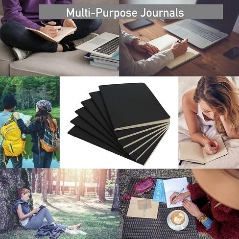 Simply Genius A5 Softcover Journal Pack - Creative Planning with Dot Notebooks - Portable & Durable Travel Journal - Journaling in Bulk for Work & School - Pack of 6, Wine in Saudi Arabia