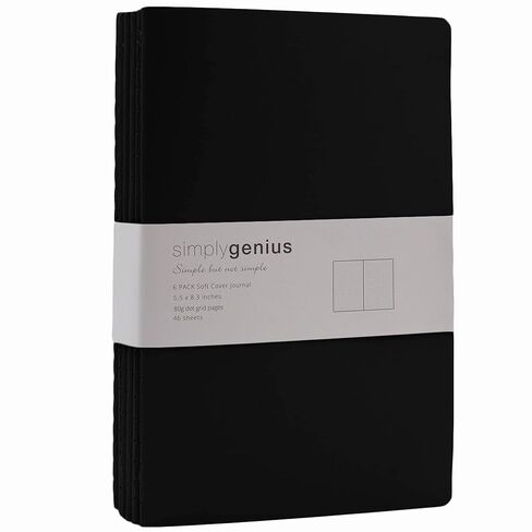 Simply Genius A5 Softcover Journal Pack - Creative Planning with Dot Notebooks - Portable & Durable Travel Journal - Journaling in Bulk for Work & School - Pack of 6, Wine in Saudi Arabia