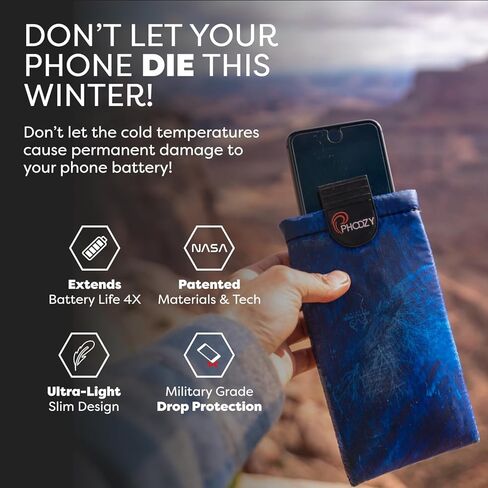 PHOOZY XP3 Thermal Phone Case with Patented Chromium Barrier - Insulated Pouch Extends Battery Life 4X in Hot Weather - Military-Grade Protection for Outdoor Adventures - Large Black in Saudi Arabia
