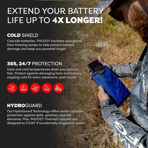 PHOOZY XP3 Thermal Phone Case with Patented Chromium Barrier - Insulated Pouch Extends Battery Life 4X in Hot Weather - Military-Grade Protection for Outdoor Adventures - Large Black in Saudi Arabia