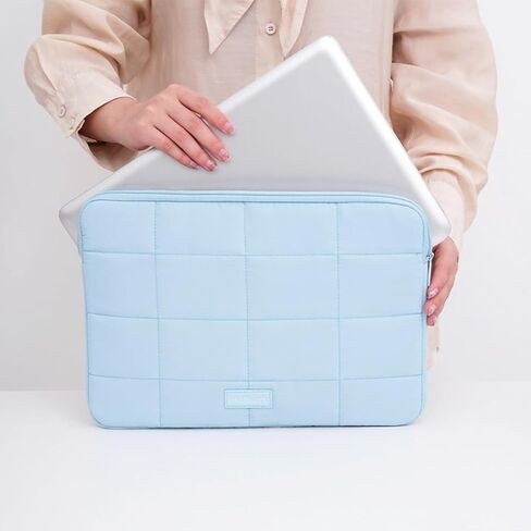 Puffy Laptop Sleeve 15-16 Inch Dark Green, Waterproof Carrying Case Bag for Women, Fluffy Computer 15.6 HP Case, Compatible with MacBook Pro 16 Inch, MacBook Air M2 M1, Asus/Dell XPS in Cover in Kuwait