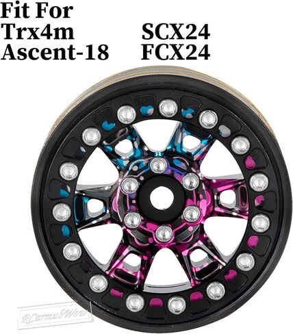 RC 1.3 Beadlock Wheels Single & Dually for 1/18 TRX4M Ascent-18,1/24 SCX24 FCX24 RC Crawler Car,Aluminium & Brass 1.3 Beadlock Rims,4pcs,Black w/Black in Saudi Arabia