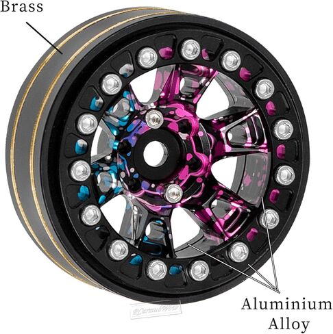 RC 1.3 Beadlock Wheels Single & Dually for 1/18 TRX4M Ascent-18,1/24 SCX24 FCX24 RC Crawler Car,Aluminium & Brass 1.3 Beadlock Rims,4pcs,Black w/Black in Saudi Arabia