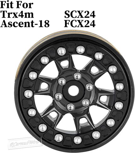 RC 1.3 Beadlock Wheels Single & Dually for 1/18 TRX4M Ascent-18,1/24 SCX24 FCX24 RC Crawler Car,Aluminium & Brass 1.3 Beadlock Rims,4pcs,Black w/Black in Saudi Arabia