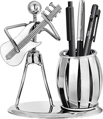 حامل أقلام، حامل أقلام معدني للمكتب، كوب منظم أقلام الرصاص للفتيات والأطفال، حامل فرشاة مكياج، حامل تزيين سطح المكتب، حاوية هدية (جيتار) ﻿ in Kuwait