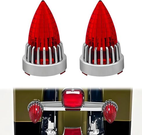 3 1/4 بوصة دراجة نارية إشارة الانعطاف 2 حزمة رصاصة LED ضوء خلفي لدراجة Harley Softail Electra Glide Fatboy Heritage Softail Road Glide Softail Springer Tour Glide (أحمر) in Kuwait