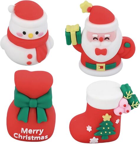 4 Pcs Cute Pencil Sharpener Cartoon Christmas Pencil Sharpeners Small Manual Pencil Sharpener for Boys Girls Women Kawaii PVC Sharpeners Stationery School Office Supplies (4Pcs Christmas) in Saudi Arabia