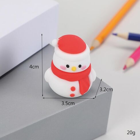 4 Pcs Cute Pencil Sharpener Cartoon Christmas Pencil Sharpeners Small Manual Pencil Sharpener for Boys Girls Women Kawaii PVC Sharpeners Stationery School Office Supplies (4Pcs Christmas) in Saudi Arabia