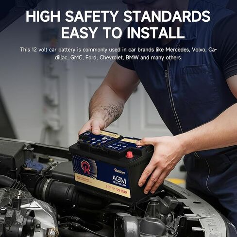 AGM Battery BCI Group 49 Car Battery-12V 95AH H8 Size 49 Automotive Battery, 12V Start-Stop AGM Car Batteries, 900CCA, 160RC, Deep Cycle, Dimensions 13.9" L x 6.89" W x 7.5" H in Saudi Arabia
