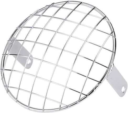 KIMISS For Motorcycle 7" Headlight Mesh Grill Cover, Universal Side Mount Mask for Cafe Racer, Silver Stainless Steel, Easy Install, Headlight Lamp Protector in Saudi Arabia