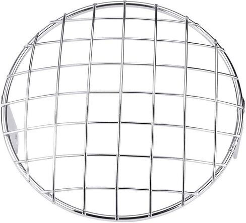 KIMISS For Motorcycle 7" Headlight Mesh Grill Cover, Universal Side Mount Mask for Cafe Racer, Silver Stainless Steel, Easy Install, Headlight Lamp Protector in Saudi Arabia