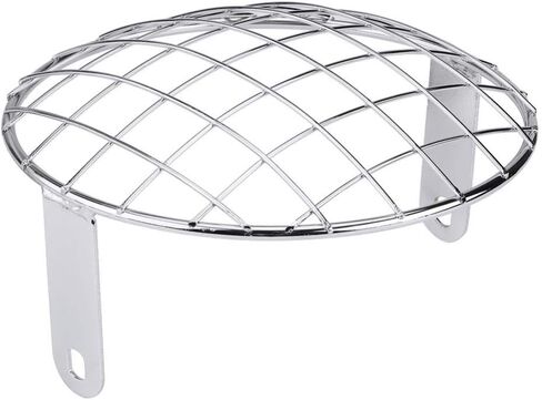 KIMISS For Motorcycle 7" Headlight Mesh Grill Cover, Universal Side Mount Mask for Cafe Racer, Silver Stainless Steel, Easy Install, Headlight Lamp Protector in Saudi Arabia