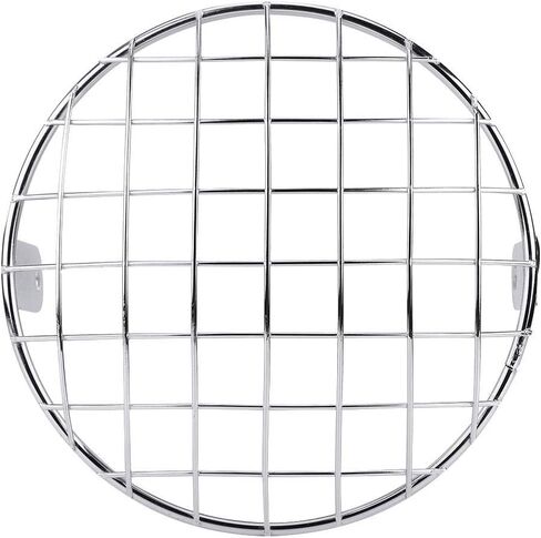 KIMISS For Motorcycle 7" Headlight Mesh Grill Cover, Universal Side Mount Mask for Cafe Racer, Silver Stainless Steel, Easy Install, Headlight Lamp Protector in Saudi Arabia