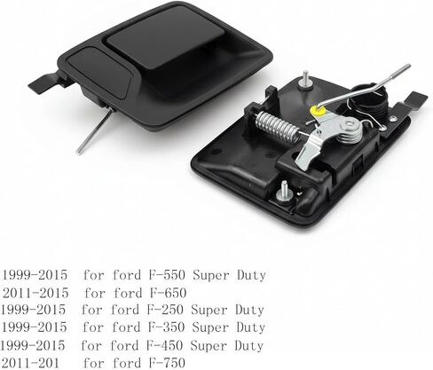 مقبض الباب الخارجي للجانب الأيسر للسائق (يتضمن فتحة المفتاح) لشاحنات Ford F-250/F-350/F-450/F-550 فائقة التحمل متوافقة مع موديلات 1999-2016 رقم القطعة: 7C3Z-3622405-AA FL in Kuwait