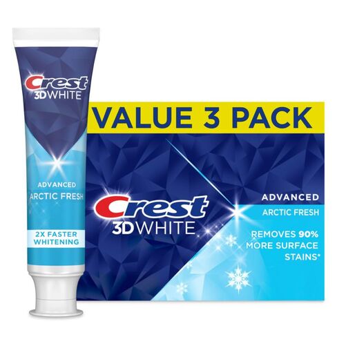 Crest 3D White Advanced Teeth Whitening Toothpaste, Arctic Fresh, 3.3 oz, Pack of 3 in Saudi Arabia
